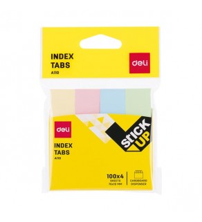 Index Adeziv Hartie 19x76mm 4 Culori Pastel 100 File Deli