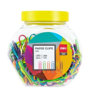 Agrafe colorate 29mm 200 buc/borcan Deli